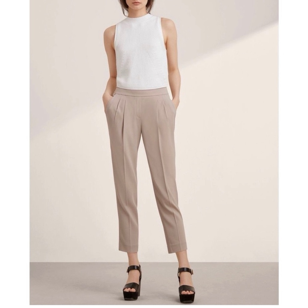 Aritzia Babaton Cohen Pant Pleated Pull-On Tapered Ankle Trouser Pants Size 4